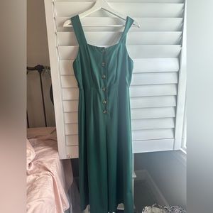 Francesca’s Kelly Green Button up Jumpsuit